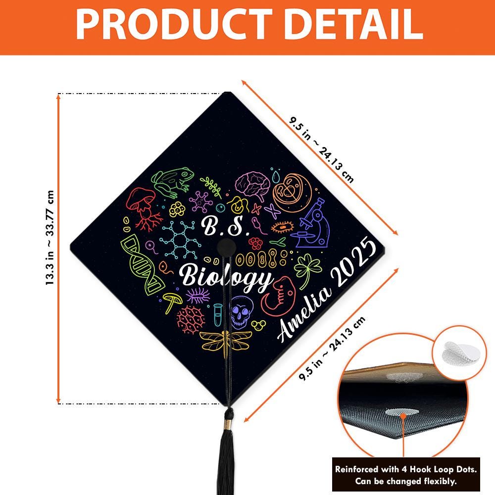 Science Grad Cap Biology Science Graduation Cap Topper, 2025 Grad Cap, Class of 2025 ...