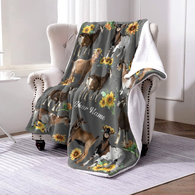 Personalized Goat Blanket Goat Sherpa Blanket Farm Goat Etsy