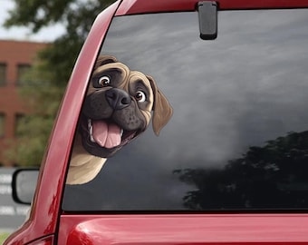 English Mastiff Dog Car Sticker, Dog Lover Gifts, English Mastiff Dog Car Sticker, Car Window Decals, Waterproof Stickers