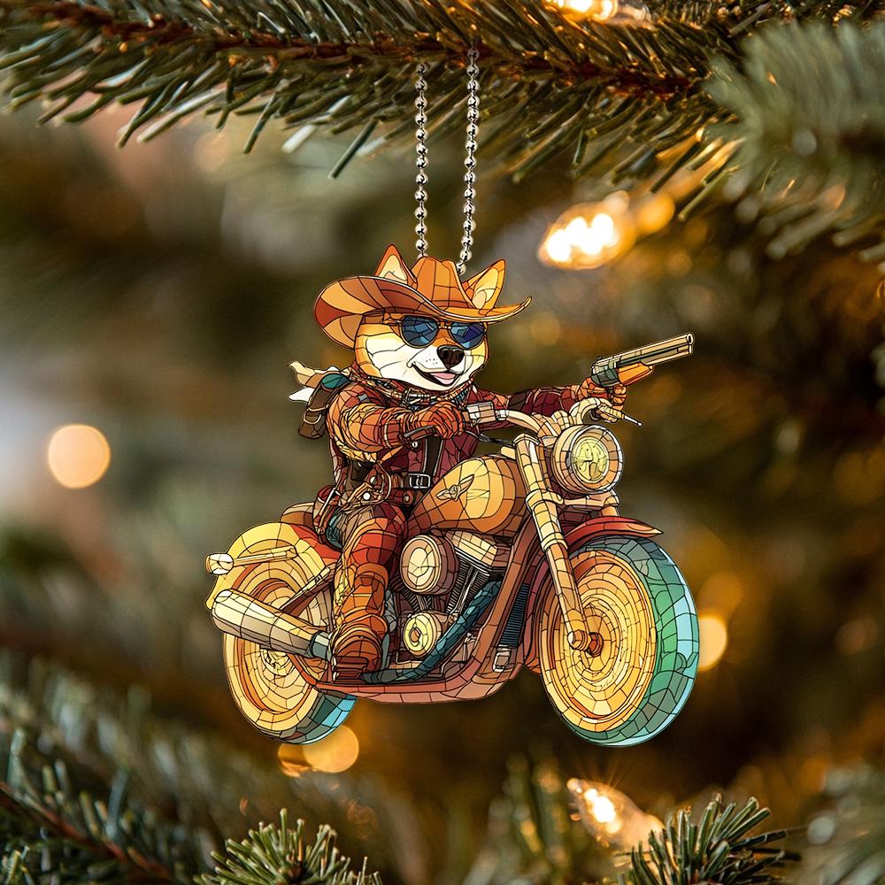 2Dフラット柴犬犬オーナメント、おしゃれなアクリル犬吊り下げ