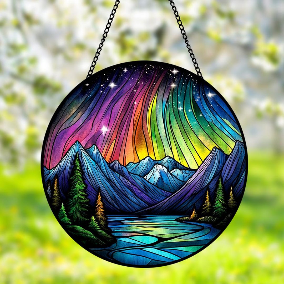 フェイクステンドグラスのノーザンライトサンキャッチャー、ノーザン