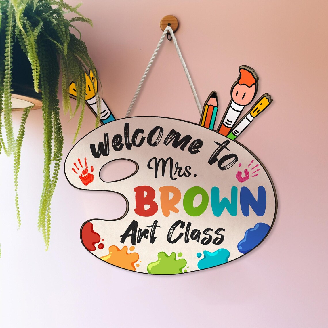 Art Teacher Hanging Door Sign, Art Class Sign, Art Teacher Door Sign ...
