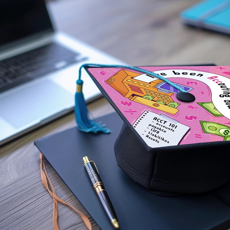 Accounting Down the Days Grad Cap, Accountant Cap Topper, Accountant ...