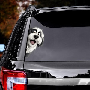 Old English Sheepdog Dad Vinyl Window Decal - NickerStickers® Auto Sticker, 5" X 4.5"