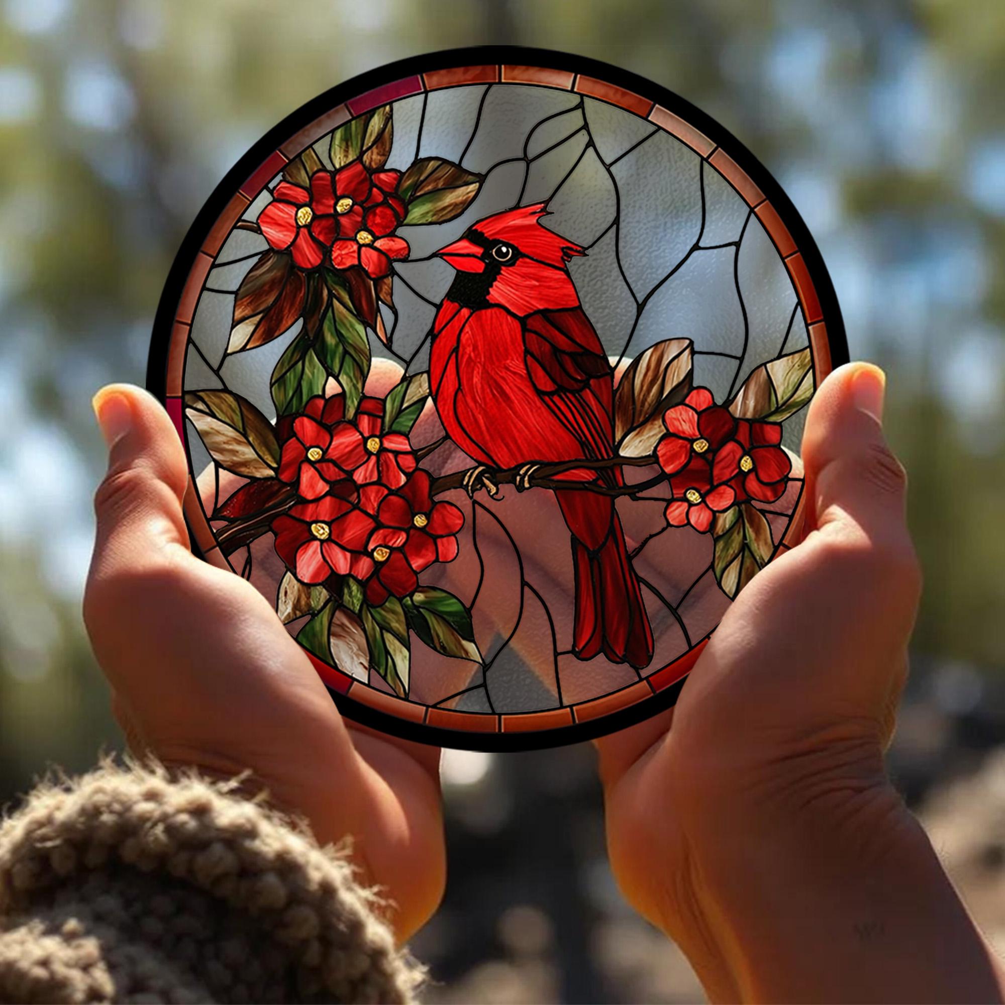 Acchiappasole in vetro colorato Cardinal: decorazione natalizia da