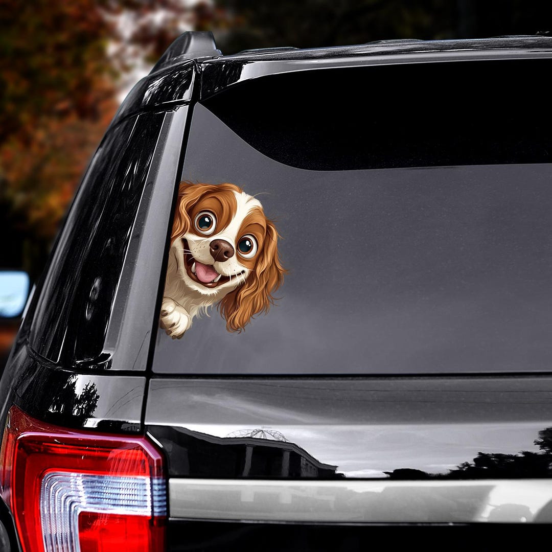 Cavalier King Charles Spaniel Dog Car Sticker, Dog Lover Gifts, Dog Car ...