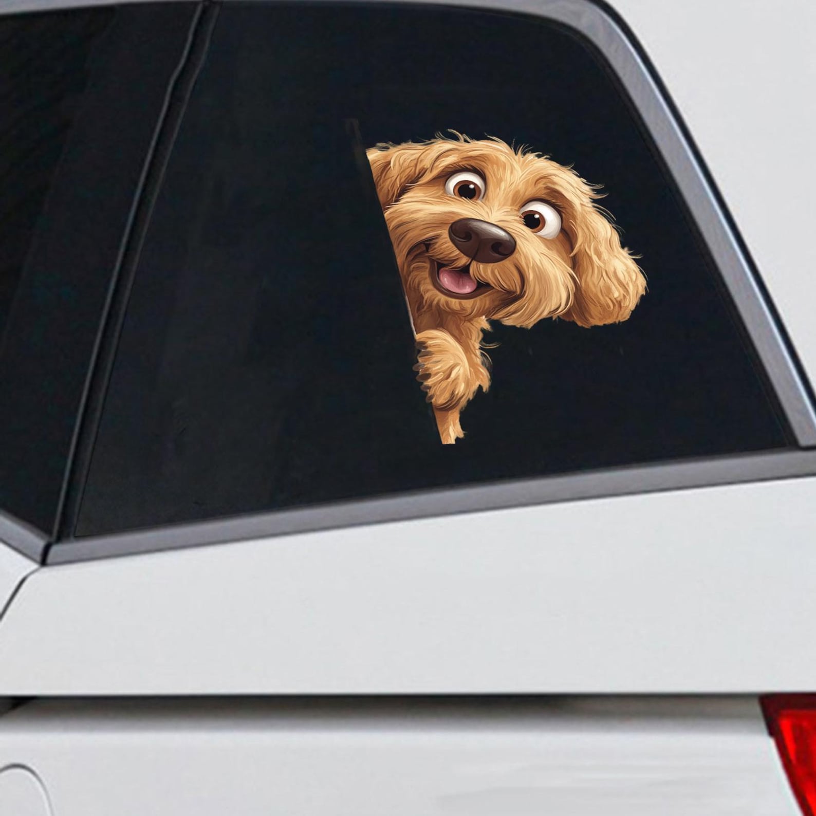 Goldendoodle Dog Car Sticker, Dog Lover Gifts, Goldendoodle Dog Car ...