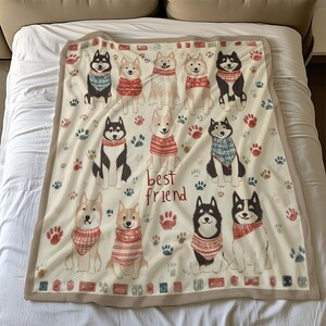 Best Friend Alaskan Malamute Blanket, Sherpa Blanket, Fleece Blanket, Throw Blanket, Alaskan Malamute Dog Lovers Gift, Dog Mom Gifts