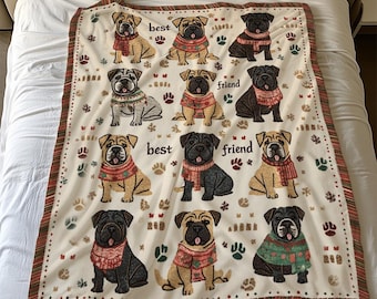 English Mastiff Blanket, Sherpa Blanket, Fleece Blanket, Cute Dog Throw Blanket,English Mastiff Dog Lover Gift,Newborn Blanket,Dog Mom Gifts