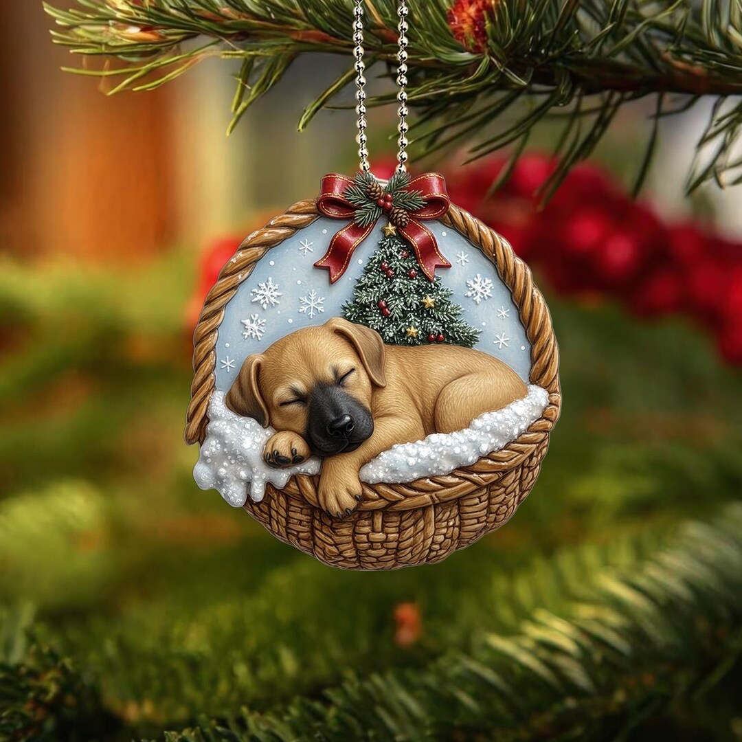 Cur Gift Blackmouth Cur Ornament, Blackmouth Cur Sleeping Dog Ornament ...