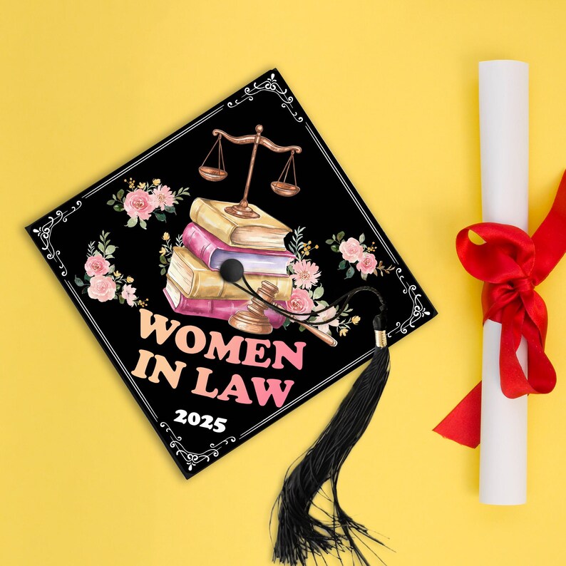 Women in Law Graduation Cap Topper, Law School Grad Cap Decor, Lawyer ...