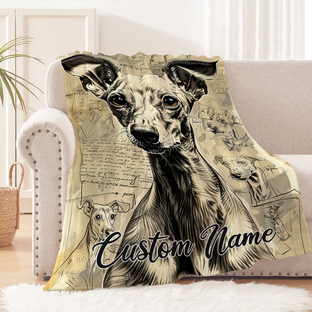 Greyhound Throw Italian Greyhound Blanket, Sherpa Blanket, Fleece Blanket, Dog Throw ...
