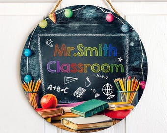 Teacher Welcome Sign, Classroom Decor, Teacher Room Decoration, Personalized Teacher Sign, Classroom Door Hanger, Teacher Gift
