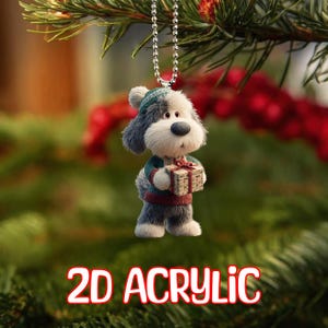 2D Flat Sheepadoodle Ornament, Sheepadoodle Dog Hanging Gifts Ornament, Dog Car Hanging Ornament, Christmas Gifts, Dog Lover Gift