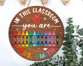 Custom Teacher Door Hanger, Teacher Doorsign, Teacher Name Sign For Classroom, Teacher Door Decor, Back To School Gift, Teacher Appreciation