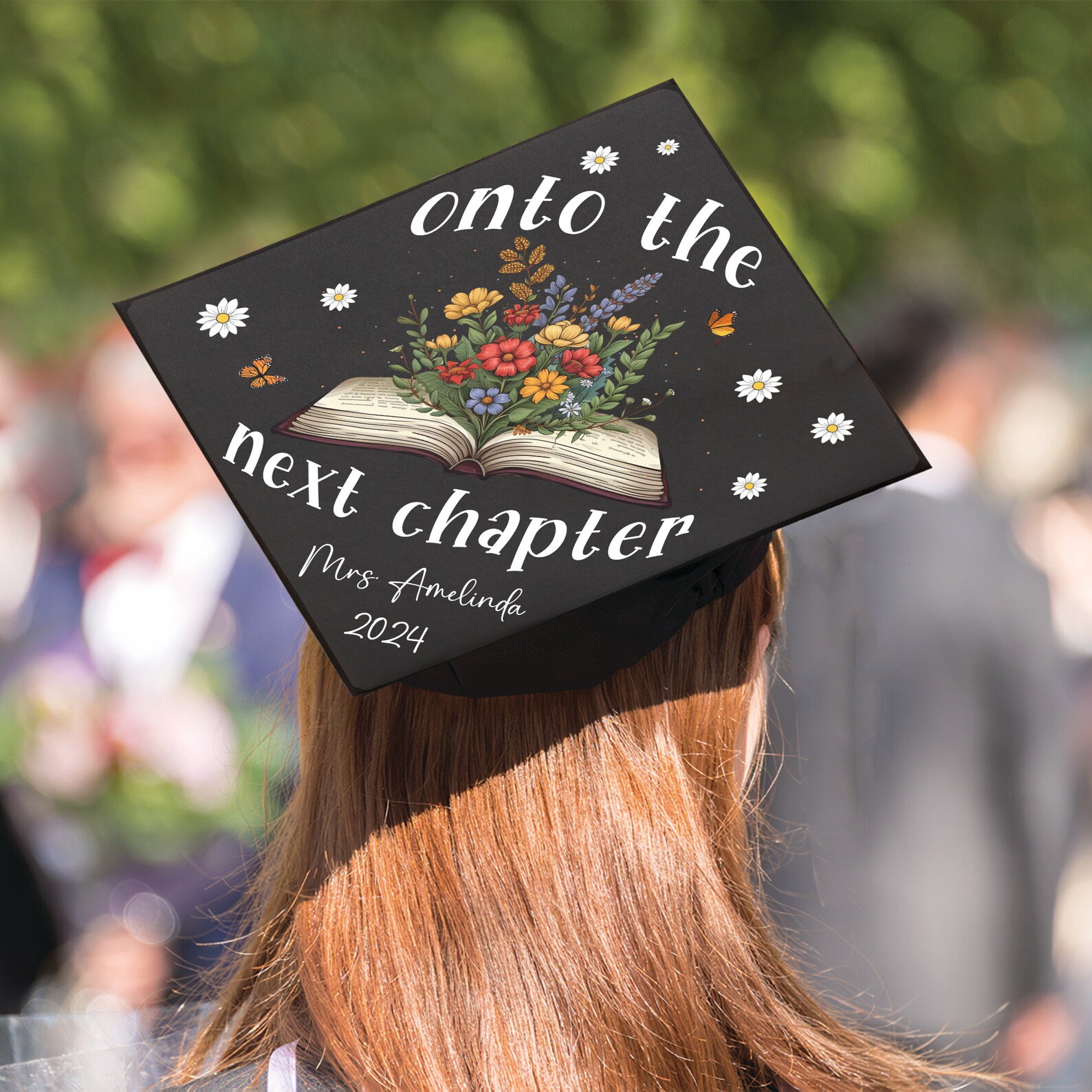 Onto the Next Chapter Graduation Cap Topper, Time to Teach Grad Cap ...