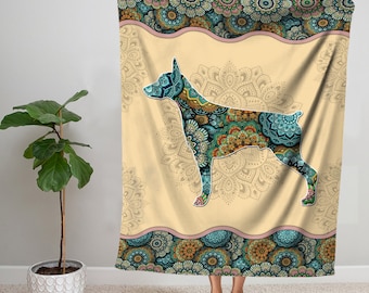 FEROCIOUS doberman jacquard blanket rug