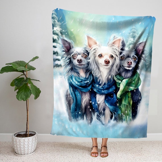 Christmas Chinese Crested Blanket Chinese Crested Family Blanket Family Chinese Crested Dog Lover Gifts Cute Christmas Gift Baby Blanket Etsy UK