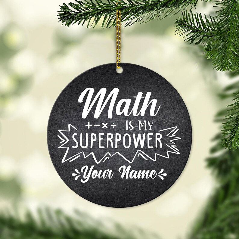 Personalized Math Ornament, Customize Math Lover Ornament, Math Teacher ...