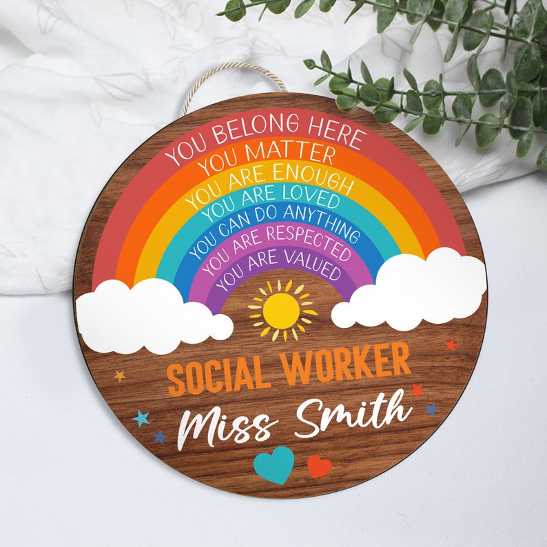 Social Work Welcomesign Personalized Social Worker Welcome Sign, School Social Worker Office ...