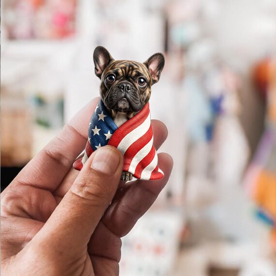 French Bulldog Ornament 2D Flat, Memorial Day America 250 Gift