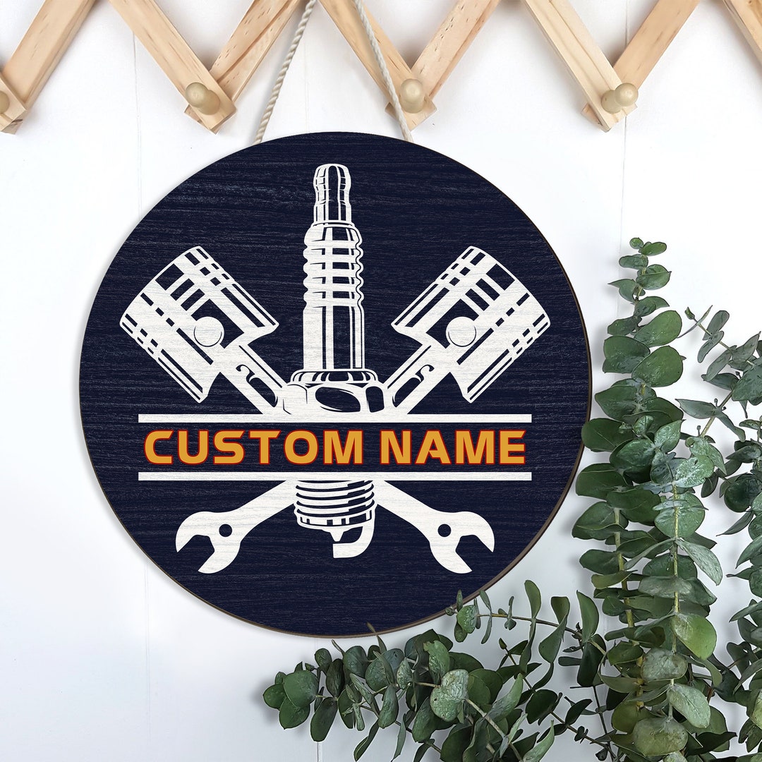 Custom Garage Door Hanger Wood Art, Personalized Name Sign