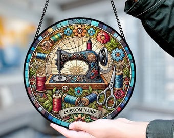 Sewing Machine Suncatcher Gift, Vintage Sewing Machine Window Decor, Perfect Gift for Sewing Lover, Tailor Shop Decor Sewing Gifts