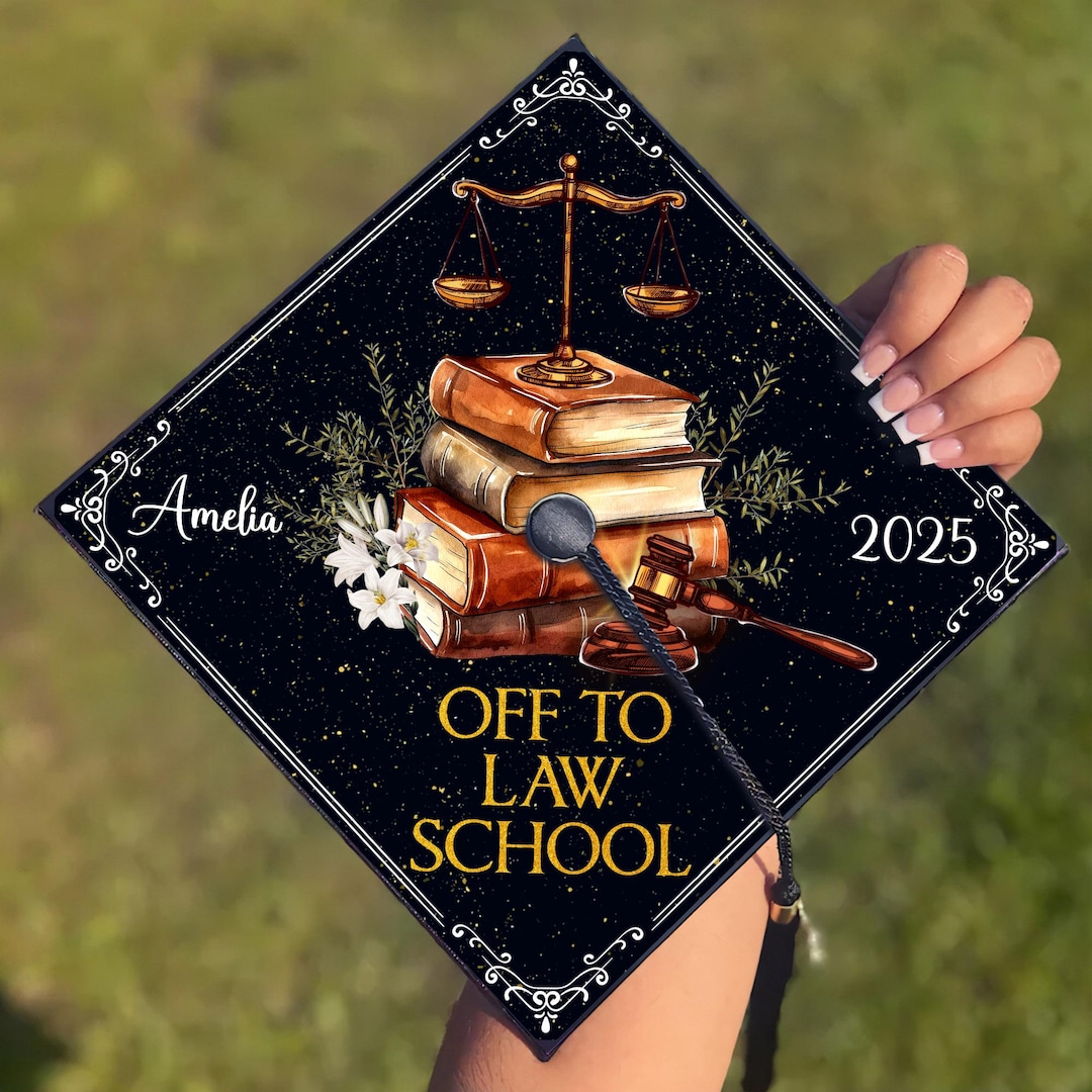 Personalized Law School Graduation Cap Topper, off to Law School Grad ...