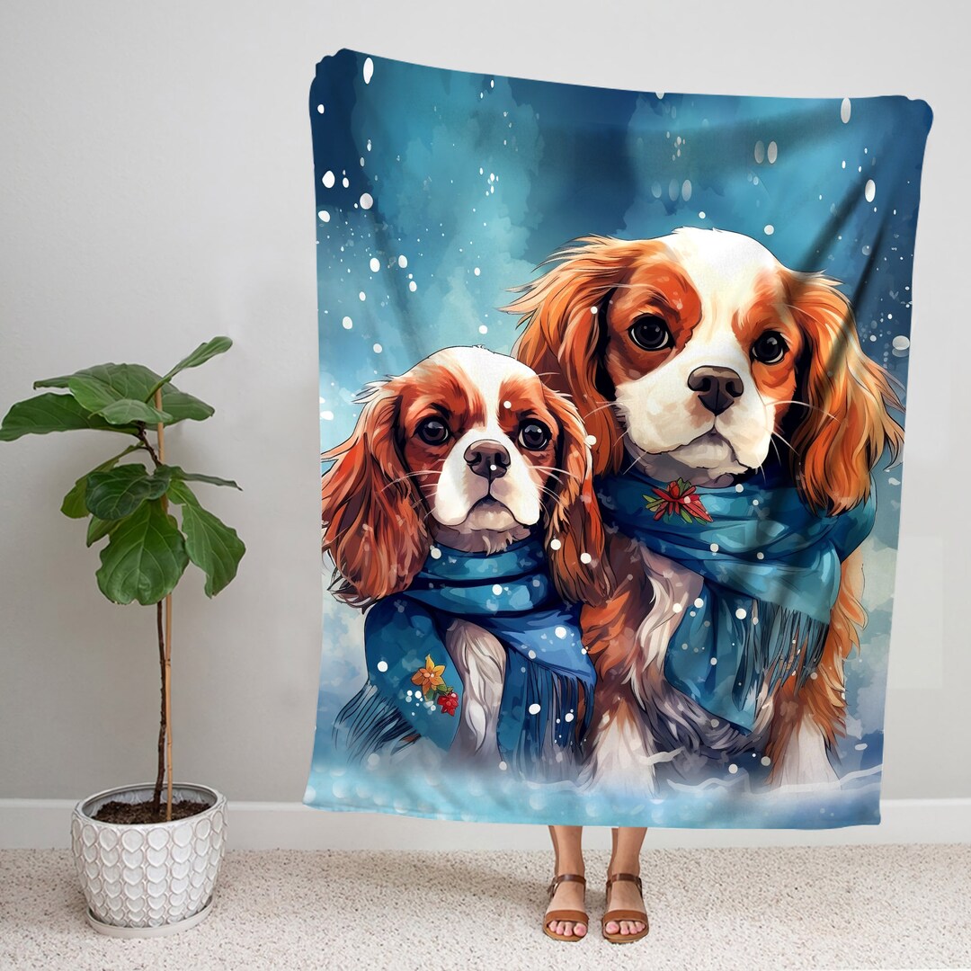 Christmas Cavalier King Charles Spaniel Blanket Winter Etsy