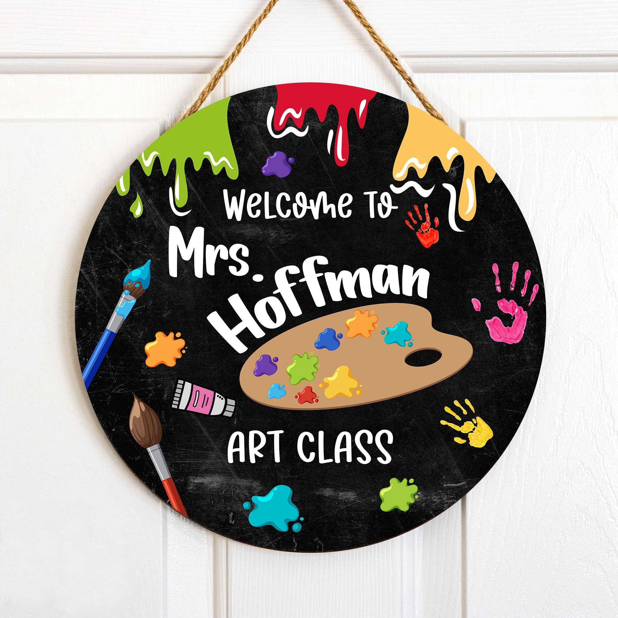 Art Teacher Hanging Door Sign, Art Class Sign, Teacher Door Sign