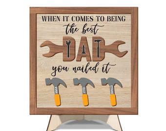 Personalized Father's Day Gift, The Best Dad Sign, Mechanic Dad Sign, Fathers Day Sign, Best Dad You Nailed It Dad Sign, Dad With Kids Names