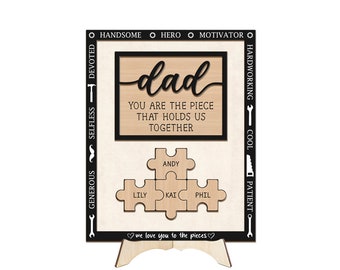 Personalized Mechanic Dad Sign, Dad You are the Piece that Holds Us Together, Father's Day Craft, Grandpa Gift, Father's Day Gift For Dad