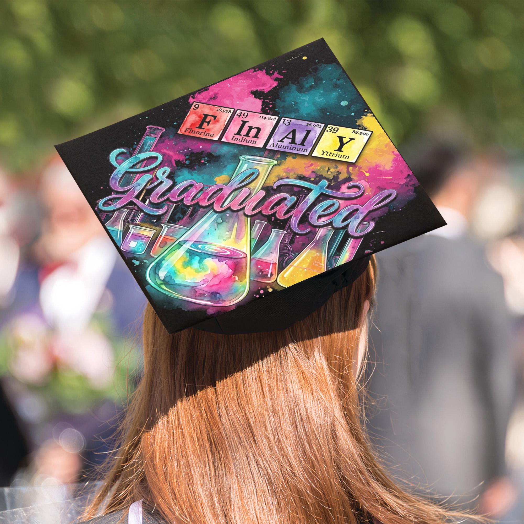 Science Grad Cap Science Graduation Cap Topper 2026, Finally Graduated Chemistry Grad ...