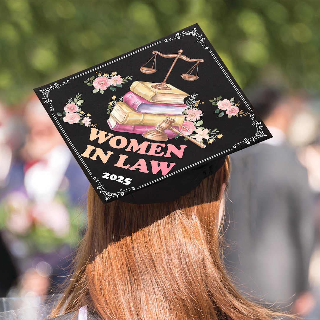 Women in Law Graduation Cap Topper, Law School Grad Cap Decor, Lawyer ...