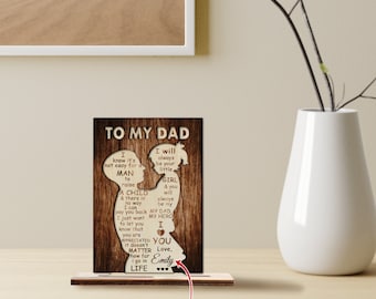 To My Dad Personalized Wooden Plaque, Gift for Dad, Fathers Day Gift, Dad Keepsake, Father Gift, Daughter to Dad