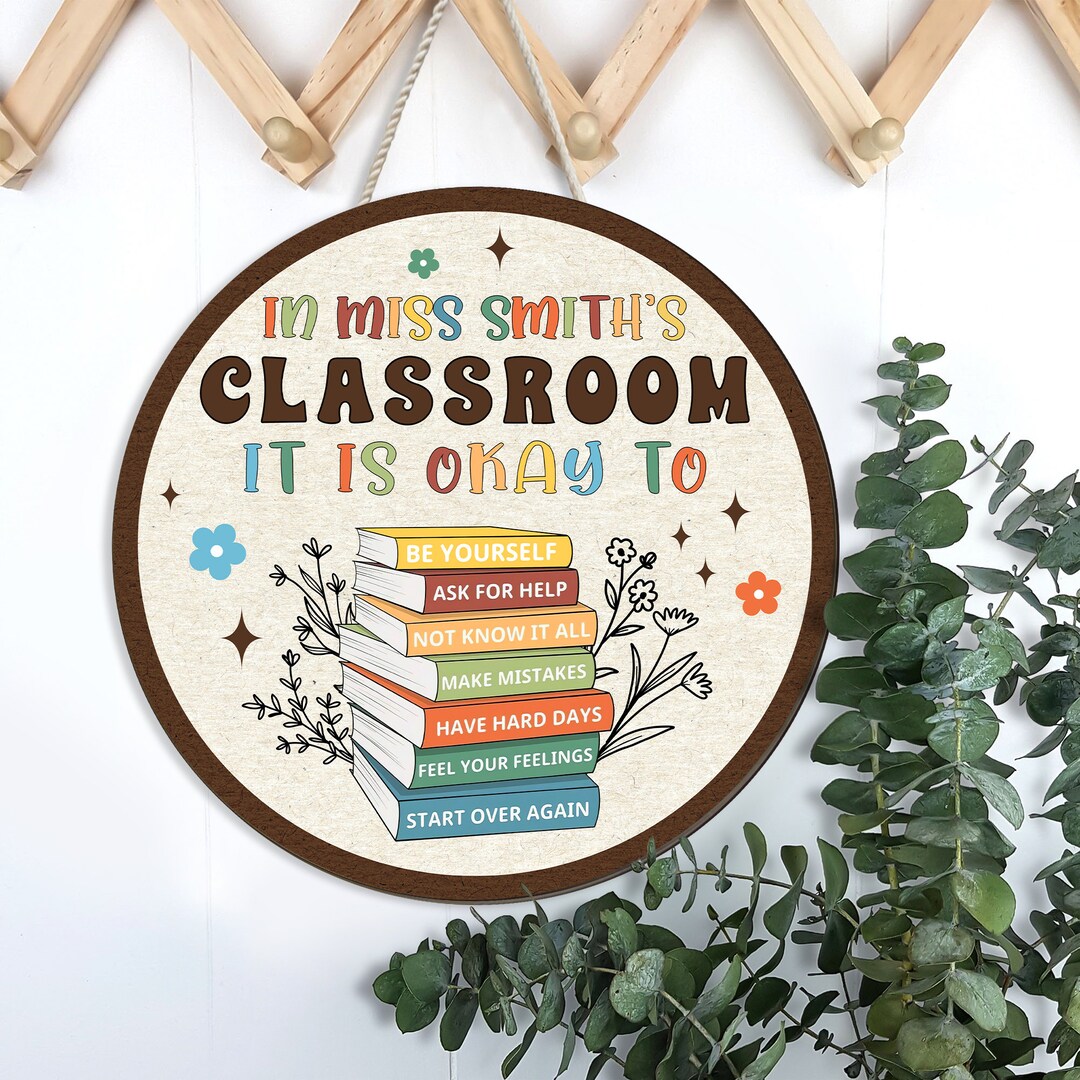 It is Okay to Feel Sign, Personalized Boho Classroom Decor ...