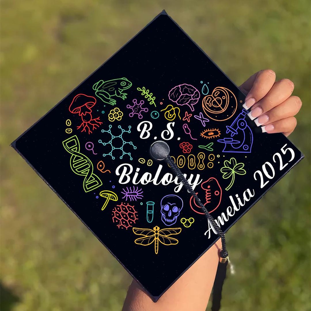 Science Grad Cap Biology Science Graduation Cap Topper, 2025 Grad Cap, Class of 2025 ...