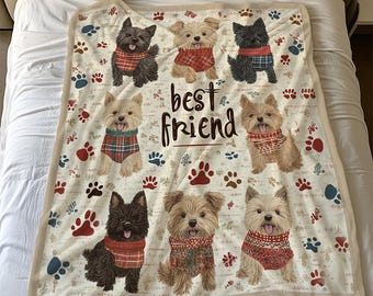 NeeQu Cairn Terrier - Felpudo De Bienvenida Para Perros, Huellas De Perro, Tapete De Entrada, Tapete De Entrada Para Amantes De Los Perros, Regalo Para Mujeres, Decoración De Interiores Y Familia