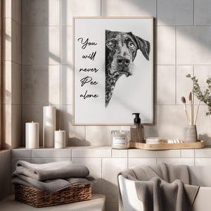 Custom German Shorthaired Pointer Dog Bathroom Decor, You Will Never Pee Alone Canvas, Funny Dog Wall Art, Personalized Peeking Dog Sign