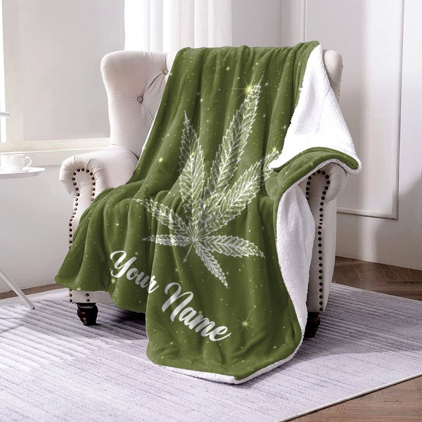 Marijuana Blanket, Cannabis print blanket, Hemp Shepard Blanket, Hemp Plant print blanket, Sativa Weed blanket, Cosy blanket, Fleece blanket