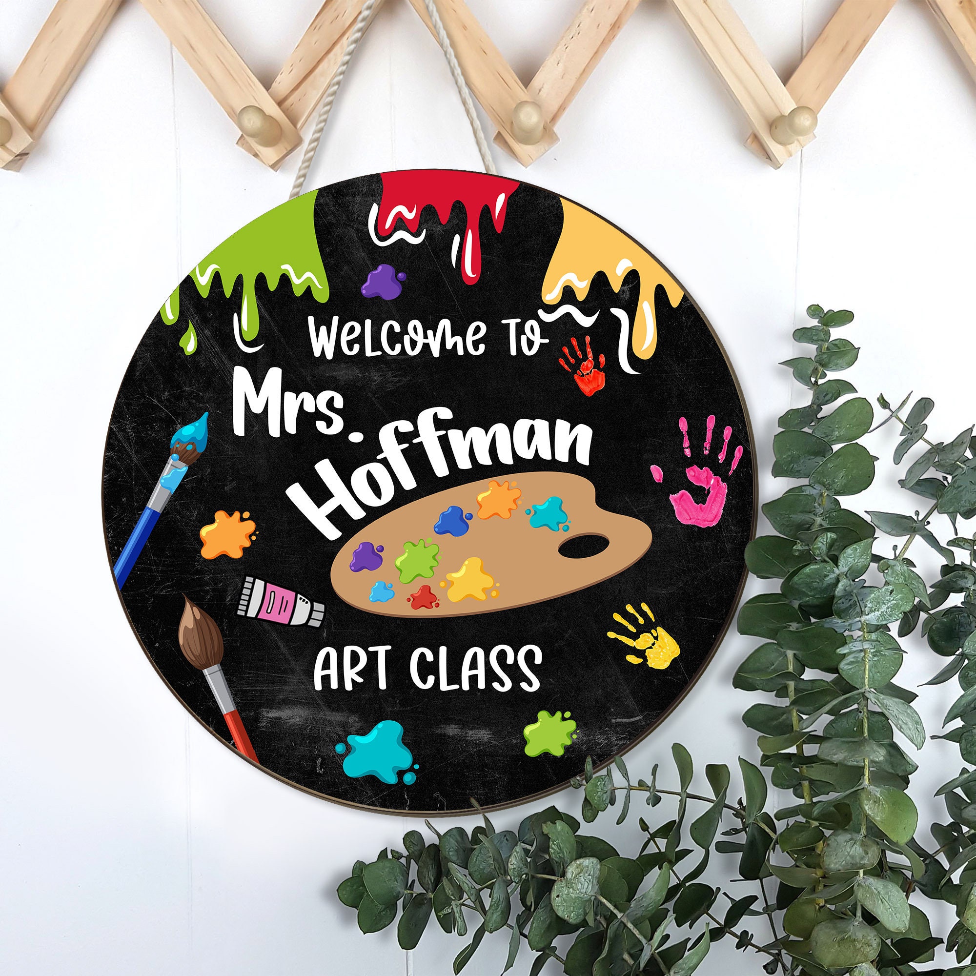 Art Teacher Hanging Door Sign, Art Class Sign, Teacher Door Sign
