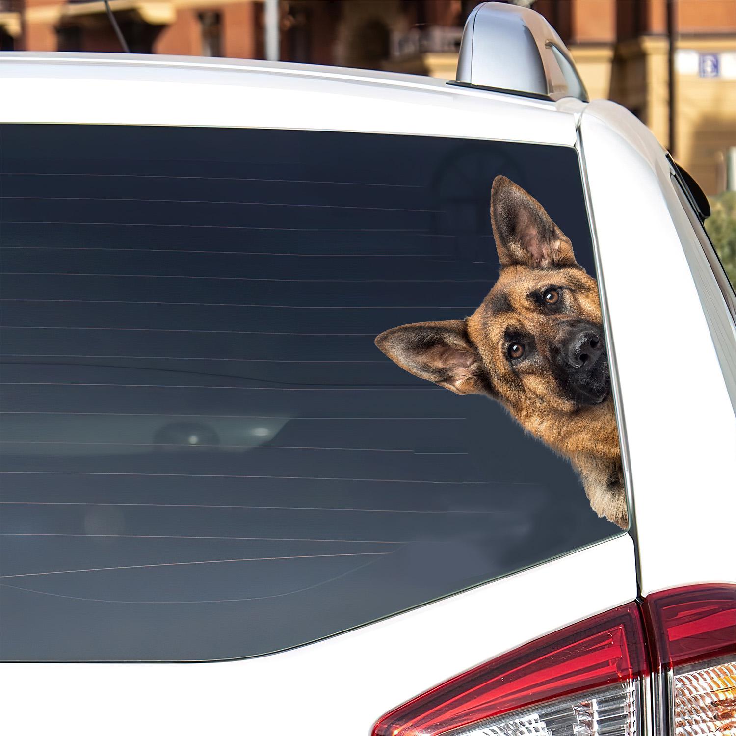 ジャーマンシェパード犬のカーステッカー、犬好きへのギフト 