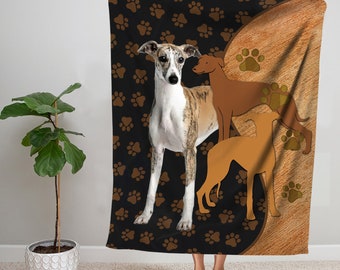 Whippet Blanket, Whippet Sherpa Blanket, Whippet Fleece Blanket