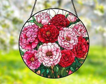 カーネーションのステンドグラスサンキャッチャー、カーネーションの花