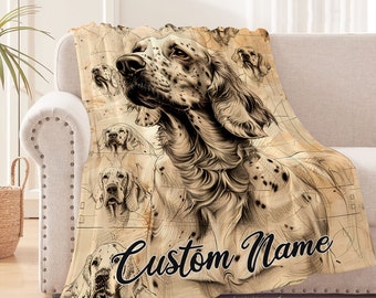 English Setter Blanket, English Setter Sherpa Blanket,English Setter Fleece Blanket,Throw Blanket,English Setter Dog Blanket,Toddler Blanket