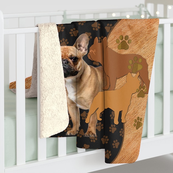 French Bulldog Blanket French Bulldog Paw Print Sherpa Blanket frenchies Fleece Blanket dog Throw Baby Blanket toddler Blanket dog Mom Gift Etsy