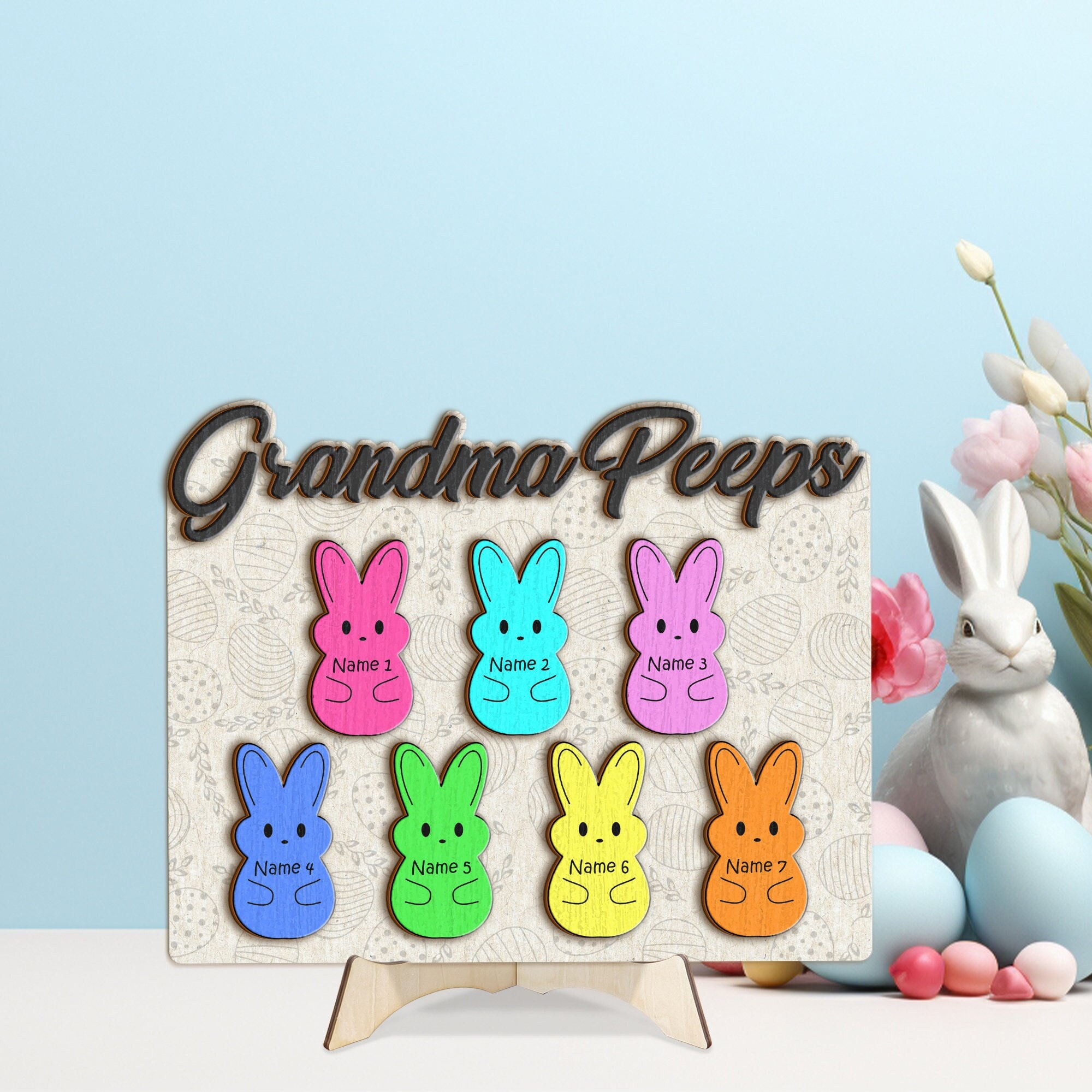 Peeps Sign Add-on Personalized Easter Peeps Sign. Grandma Peeps Easter Sign ...
