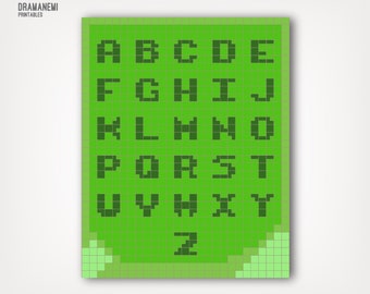 Minecraft Alphabet Etsy