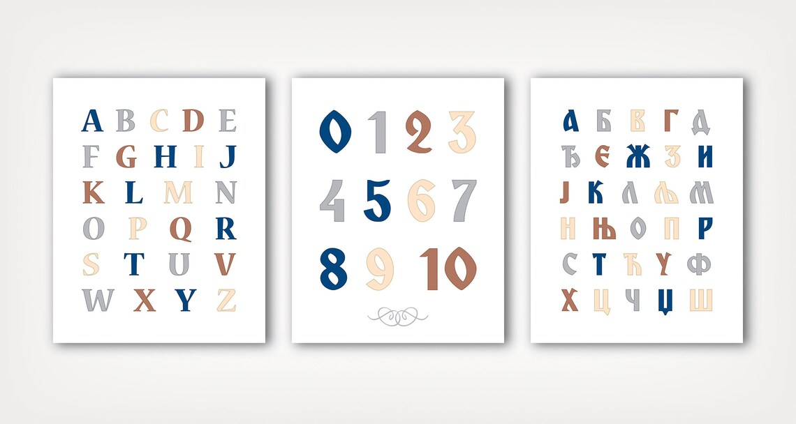 Cyrillic Alphabet Printable | Serbian and English Alphabet Set | Azbuka ...
