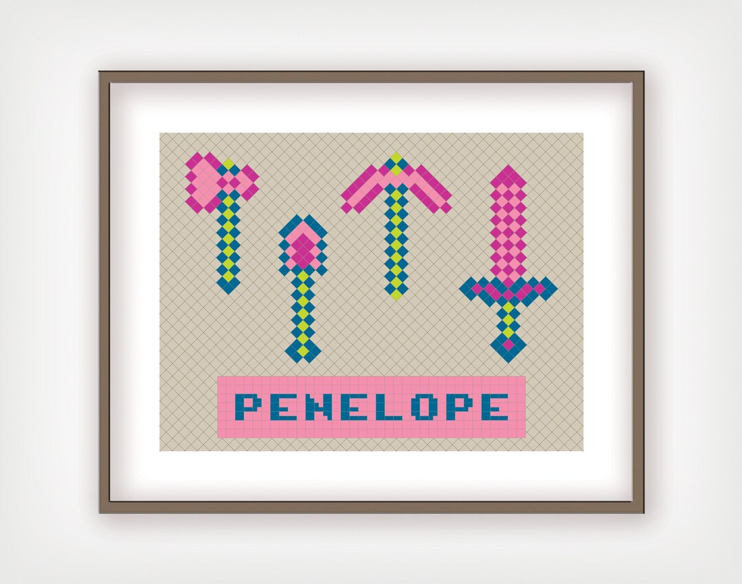 Minecraft Inspired Printable Name Sign Personalized Name Poster Girl ...